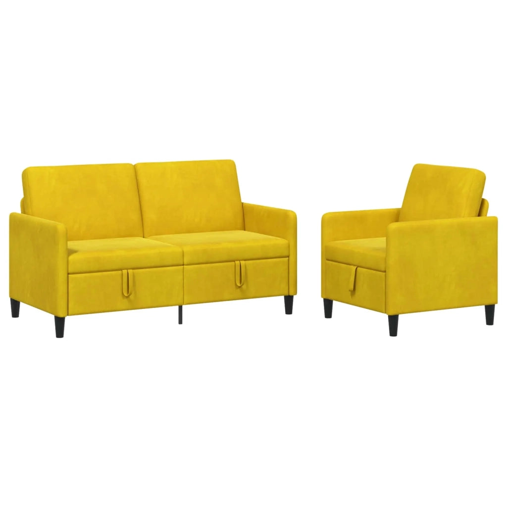 Set di Divani con Storage 2 pz Giallo Poliestere 3429197