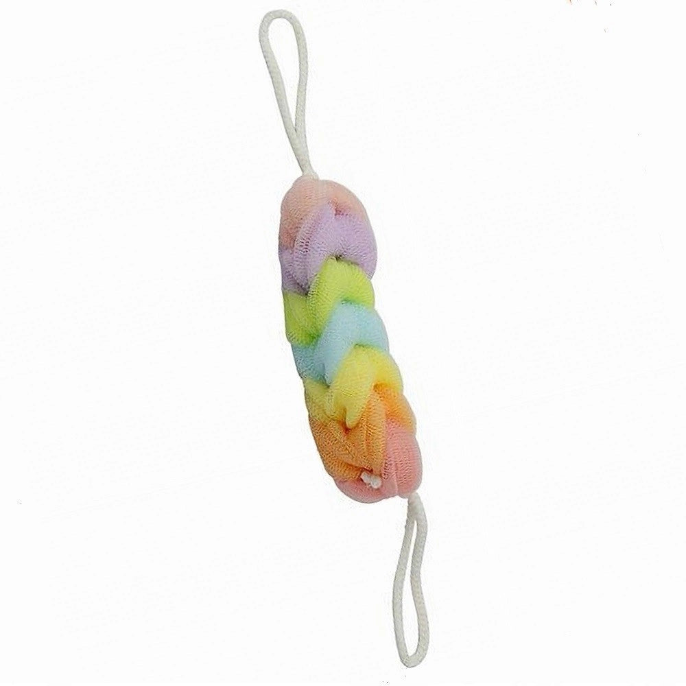 Trade Shop - Fascia Spugna Rete Esfoliante Bagno Doccia Lavaschiena A Treccia Scrubber 79306 -
