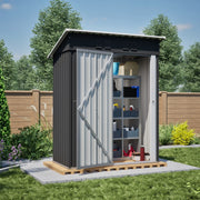 Casetta da Giardino 152x84x182 cm in Metallo Nero - 1.27 m²- Resistente alle intemperie