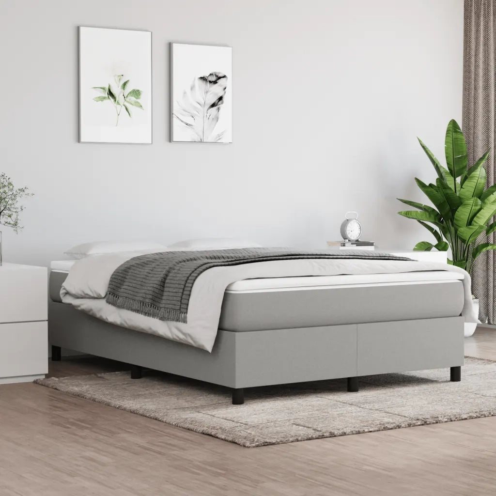 Struttura Letto a Rete a Molle Grigio Chiaro 140x200 cm Tessuto 3120862