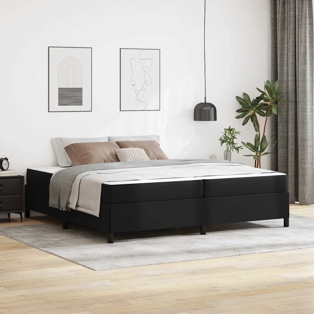 Struttura del letto con materasso Nero 200 x 200 cm Tessuto