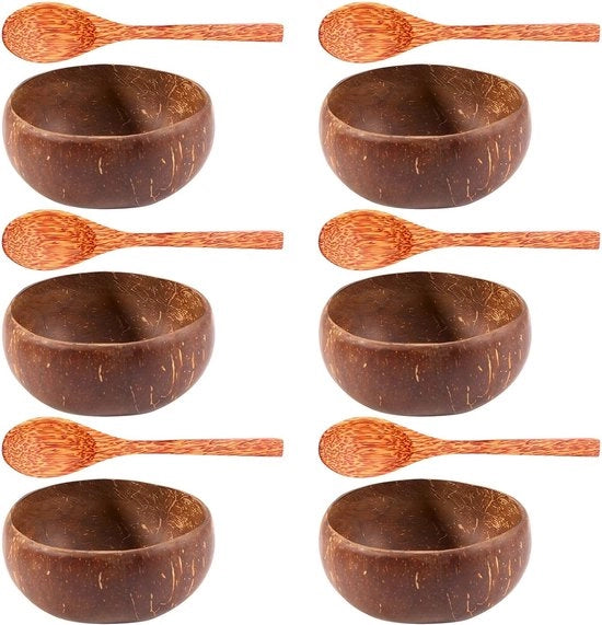 Set di scodelle per dessert a forma di noce di cocco in ceramica manufatta, servizio da 12 pezzi