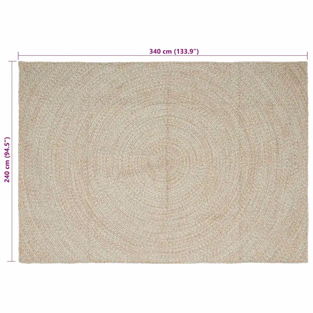 Tappeti per area Naturale e Bianco 240 x 340 cm Juta