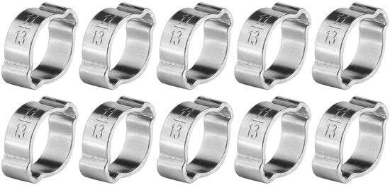 Set di Clip per Cavi di 10 pezzi - Acciaio Inossidabile - Adattabile - Gialvanizzato - Liscio Professionale - 8 Dimensioni (5-23 mm)