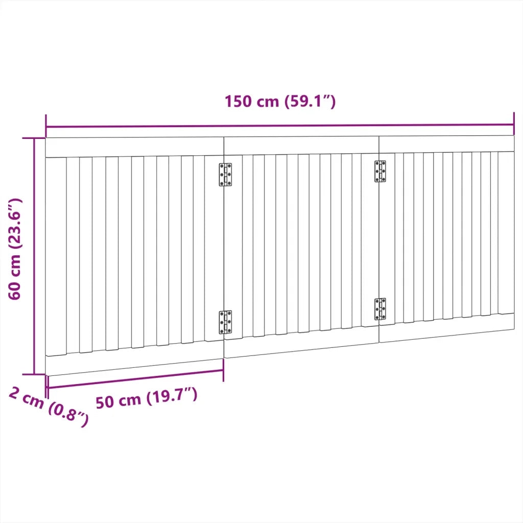 Cancello per Cani Pieghevole 3 Pannelli Bianco 150 cm Pioppo CFW5542464
