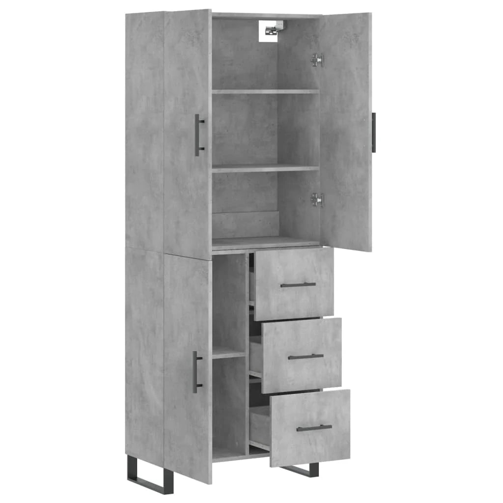 Buffet credenza cassettiera mobiletto mobile contenitore organizer cucina soggiorno salotto alto 69,5 x 34 x 180 cm legno ingegnerizzato grigio 02_0034604