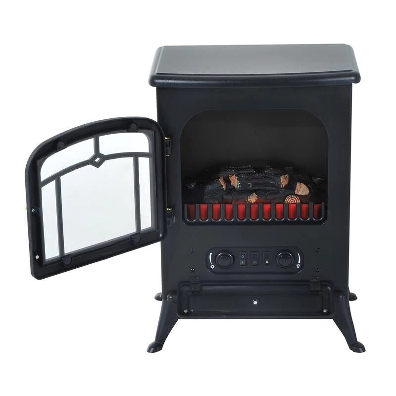 CAMINO ELETTRICO DA TERRA CON EFFETTO FIAMMA POTENZA 950W /1850W 42X28X55CM NERO