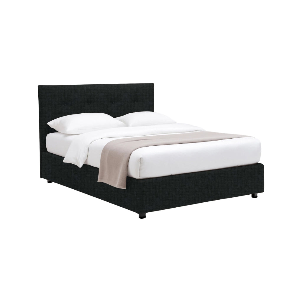 Bolton, Letto Piazza e Mezza Sfoderabile Made in Italy, Grigio Scuro