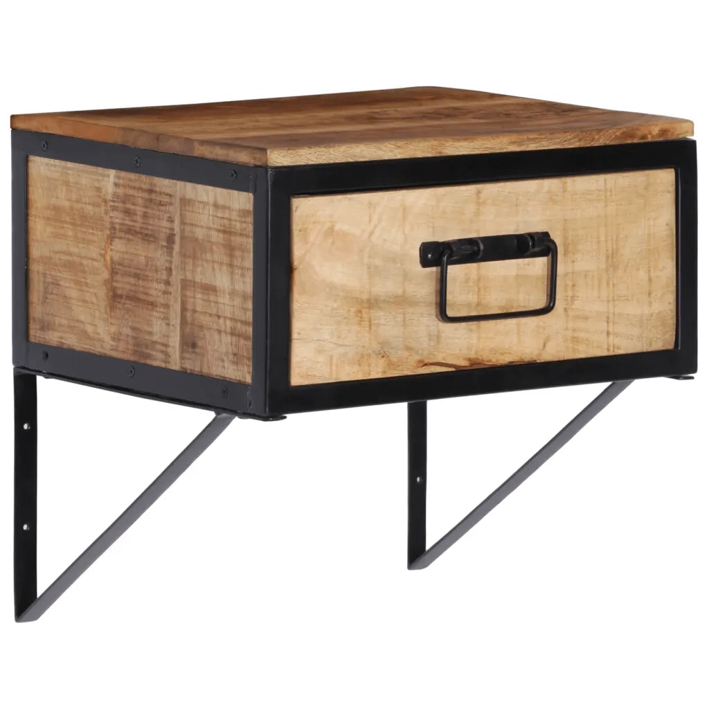 Comodino | Armadio da Notte | Mobiletto da notte 40x35x40 cm in Legno Massello di Mango