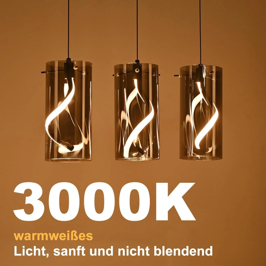Lampada a Sospensione ZMH LED 3 Fiamme 33w Grigio Altezza Regolabile Per Soggiorno
