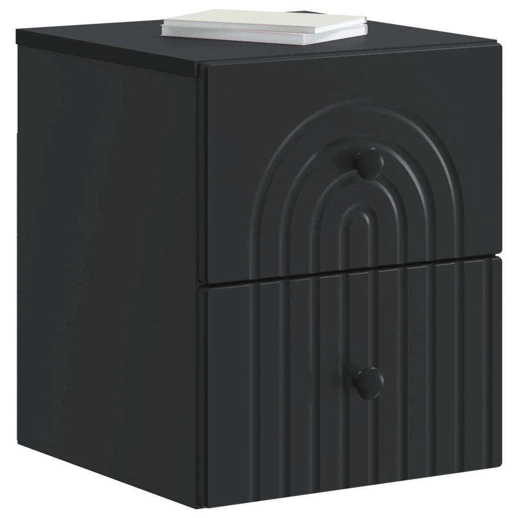 Mobiletto da notte a muro 2 pcs Nero 33 x 34,5 x 40 cm 898128