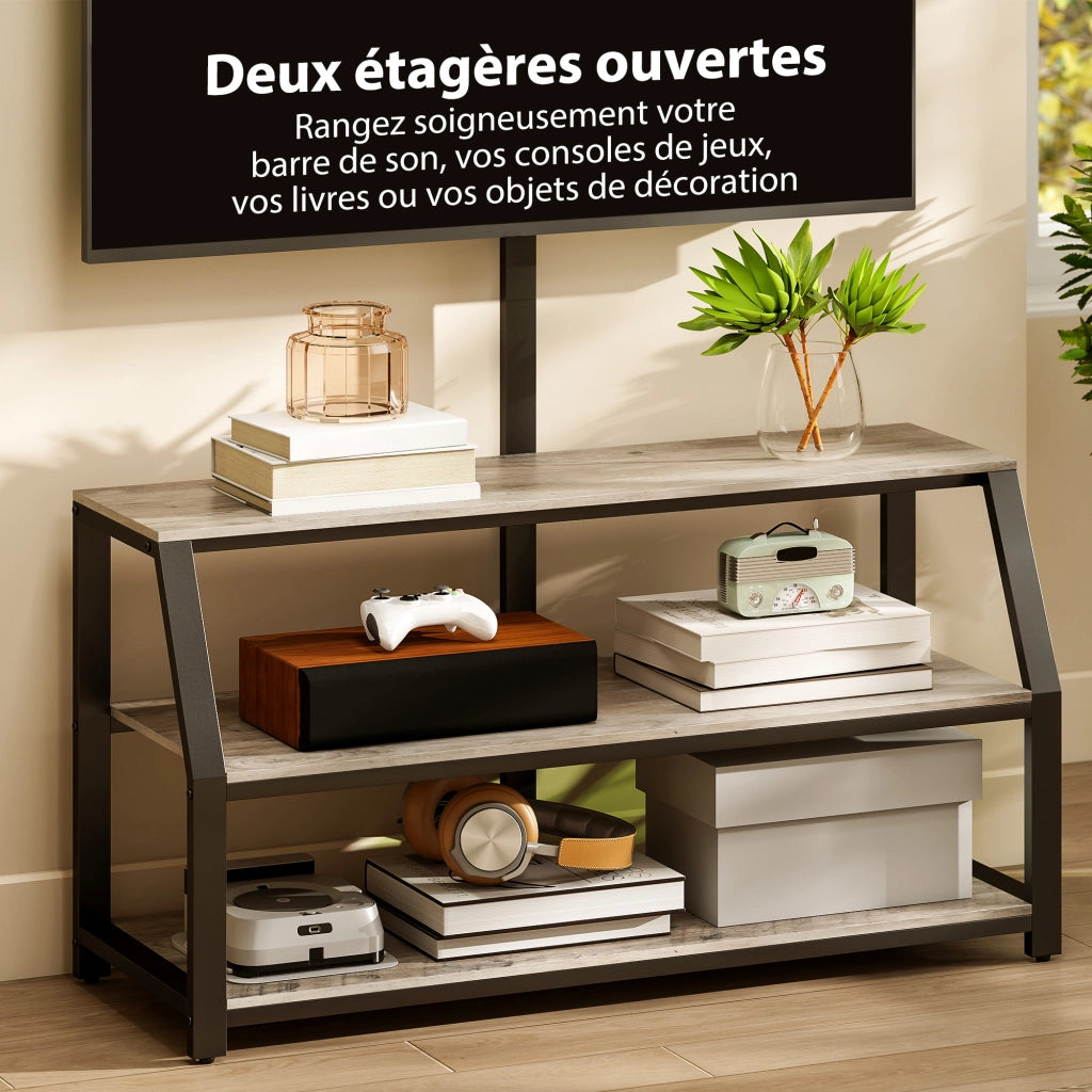 Mobile TV con supporto ¨C Xylo ¨C fino 72 pollici, 2 ripiani, 110x43x150cm, grigio