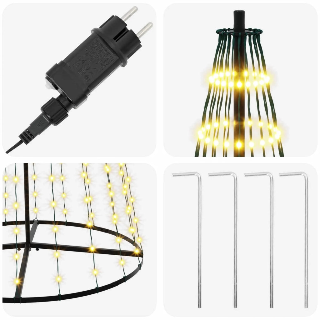 Albero di Natale LED 285 cm 744 LED Bianco caldo Ferro Nero 42053550