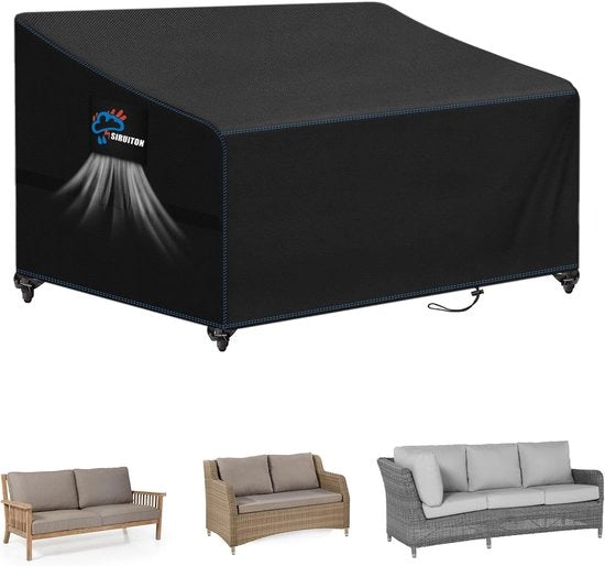 Divano esterno - impermeabile e resistente ai raggi UV - 1 pezzo - nero - 420D poliestere - 220 x 100 x 89/61 cm