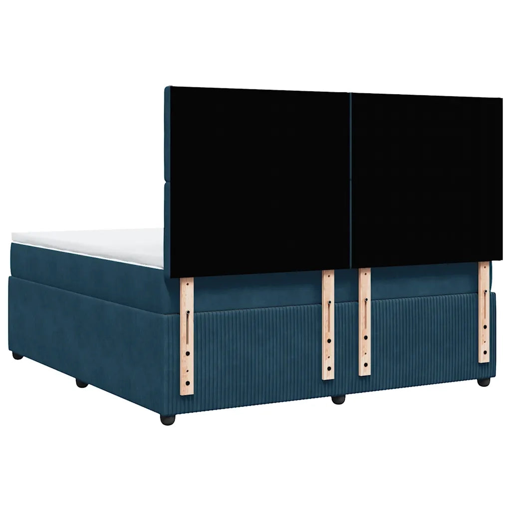 Giroletto a Molle con Materasso Blu Scuro 180x200 cm in Velluto 3292422