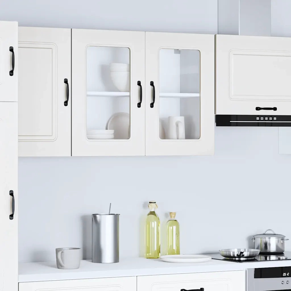 Pensile da Cucina con Porta in Vetro Kalmar Bianco Truciolato