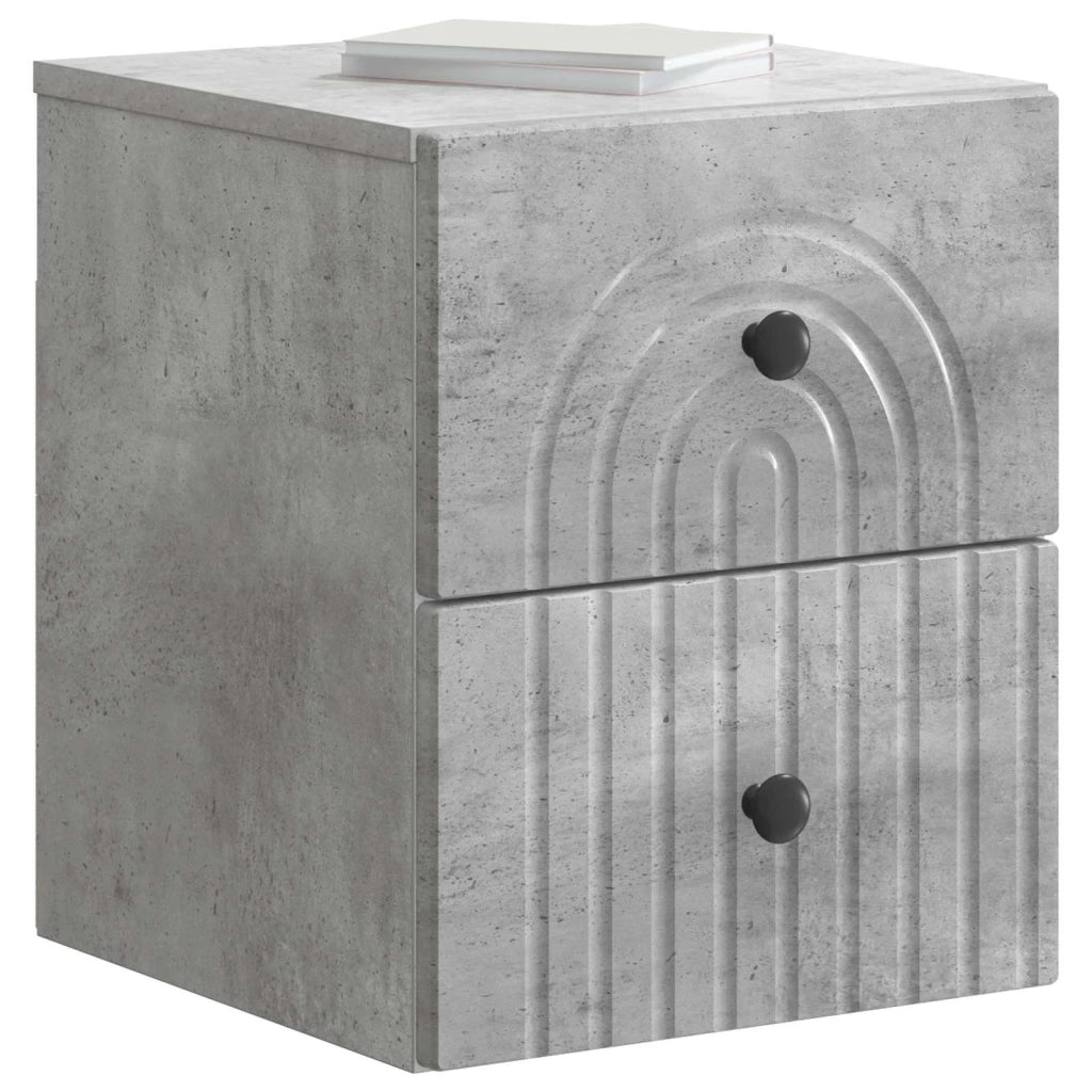 Mobiletto da notte a muro Grigio Cemento 33 x 34,5 x 40 cm 898131