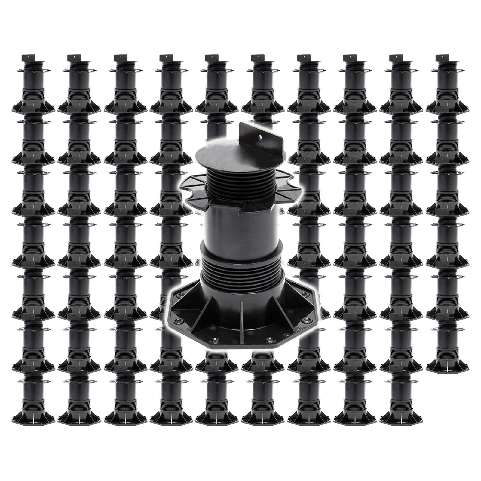 Set 70 supporti per pavimenti galleggianti Altezza regolabile 140-210mm Max 2700 kg Piedini per decking