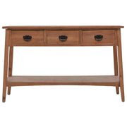 Tavolo Consolle | Tavolo d'Ingresso in Massello di Abete 126x40x77,5 cm Marrone