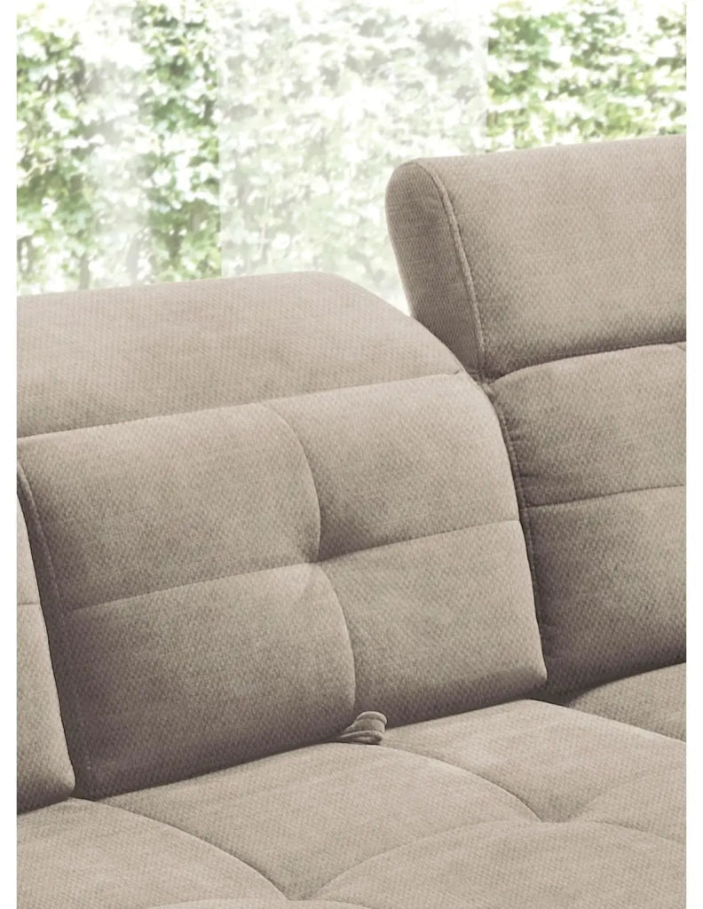 Divano ad angolo Beige 5 posti angolo destro salotto familiare INFERNO