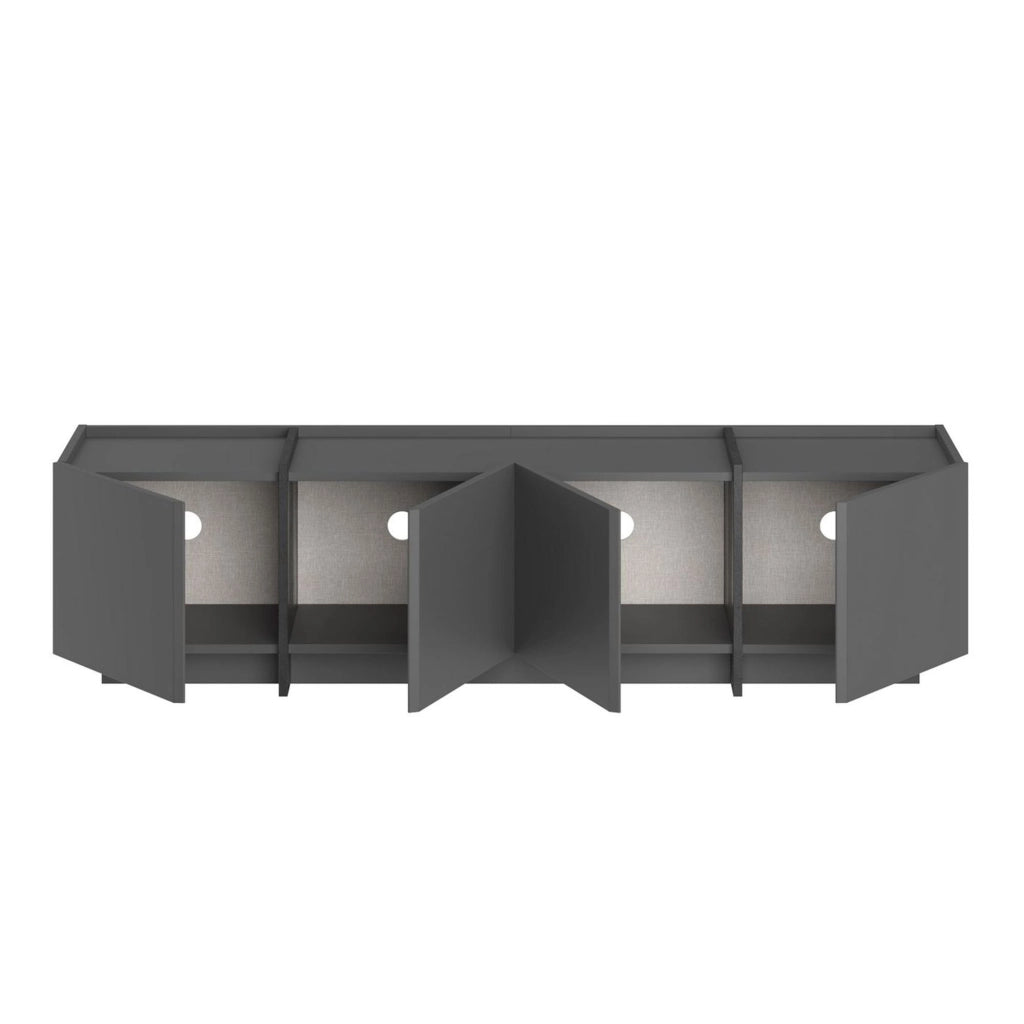 Nokarara, Mobile Porta tv Apertura a Ribalta, 180x35x46h cm Nero Antracite