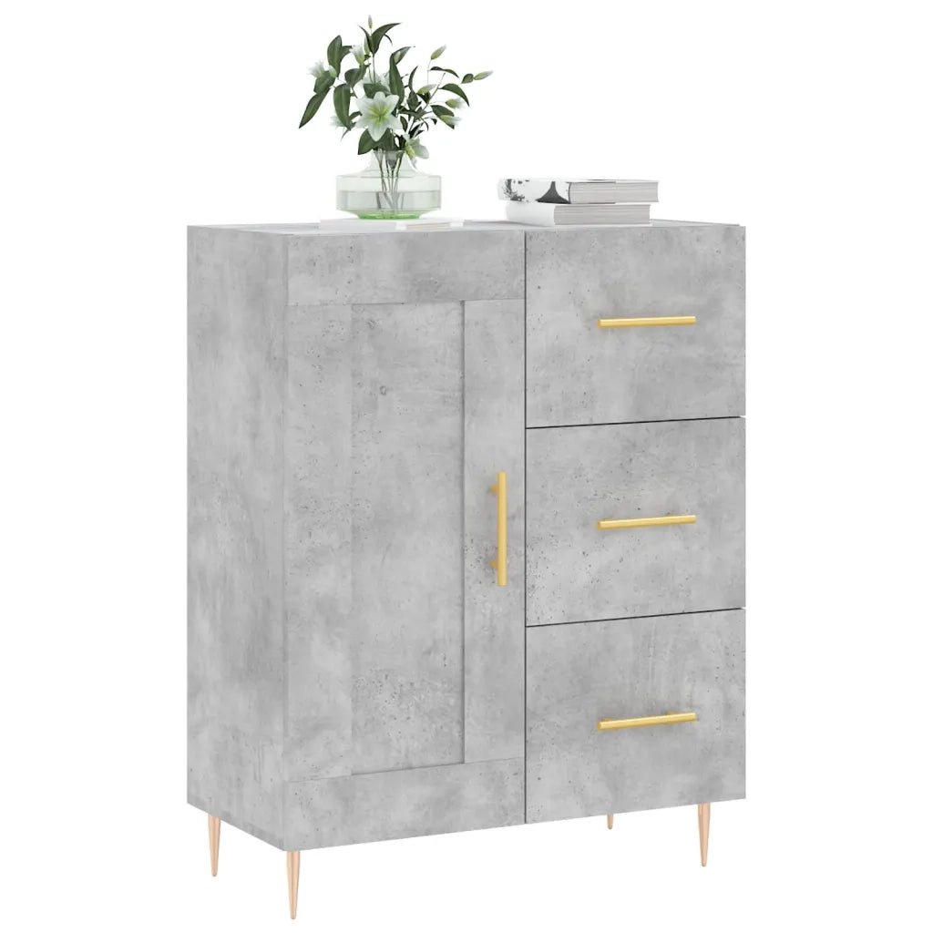 Credenza Grigio Cemento 69,5x34x90 cm in Legno Multistrato 830248