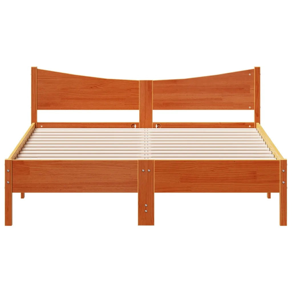Giroletto senza Materasso Marrone Cera 160x200 cm Legno di Pino 3216365