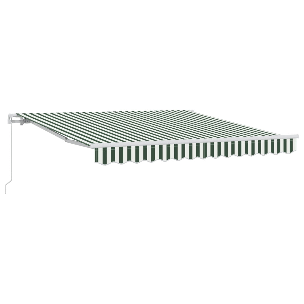 Tenda Retrattile Manuale  Verde e Bianca 300x250 cm