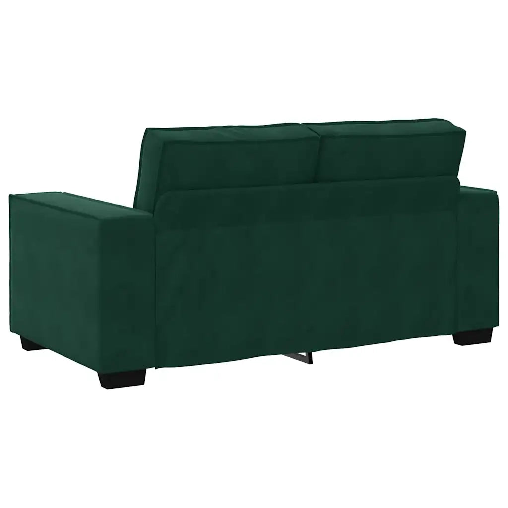 Divano a 2 Posti Verde Scuro 160x78x84 cm in Velluto 4105012
