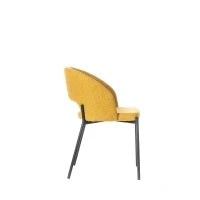 E-STYLO Sedia in tessuto giallo con gambe in metallo antracite, imbottita, 52cm X 55.5cm H. 78.5cm.