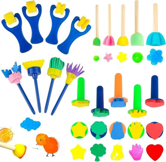 Set di pennelli per pittura ad acqua - 18 pezzi per bambini e adulti