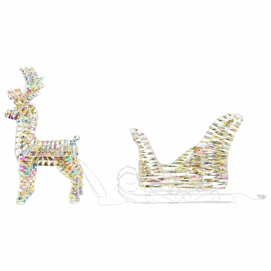 Slitta trainata da renna Bianco caldo 30 x 12 x 54,5 cm PET 42018970