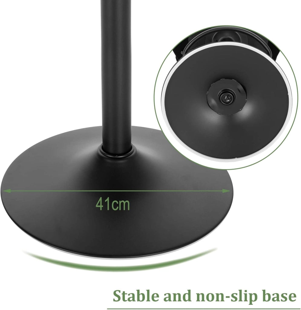 Set di 1 Sgabello da Bar con Schienale e Poggiapiedi Girevoli a 360° Sedia Alta da Cucina con Seduta Regolabile tra 60-82cm in Velluto e Metallo Nero BH324sz-1