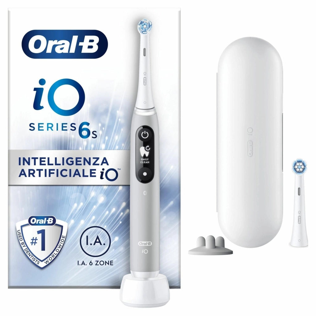 Oral-B iO Spazzolino Elettrico Ricaricabile 6S Grigio, 2 Testine, 1 Custodia Da Viaggio, 1 Spazzolino