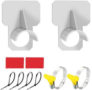 Supporto per tubi da piscina - Previene il collasso - Anelli per tubi da piscina - Inclusi cinghie per cavi - Viti per tubi da piscina in acciaio inossidabile - Materiale: ABS - Dimensioni: 10x8x3,8 cm - Accessori per piscine