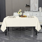Tappeto da tavolo 140 x 300 cm tappeti da tavolo impermeabili tappeto da tavolo a jacquard con effetto loto Protezione contro le macchie tappeti da tavolo lavabili colore crema