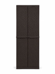 MOBILETTO IN POLIPROPILENE 4 RIPIANI IN RATTAN H.178- L cm. 65 x P cm. 45 Wengè- TRIOP- pezzi 1