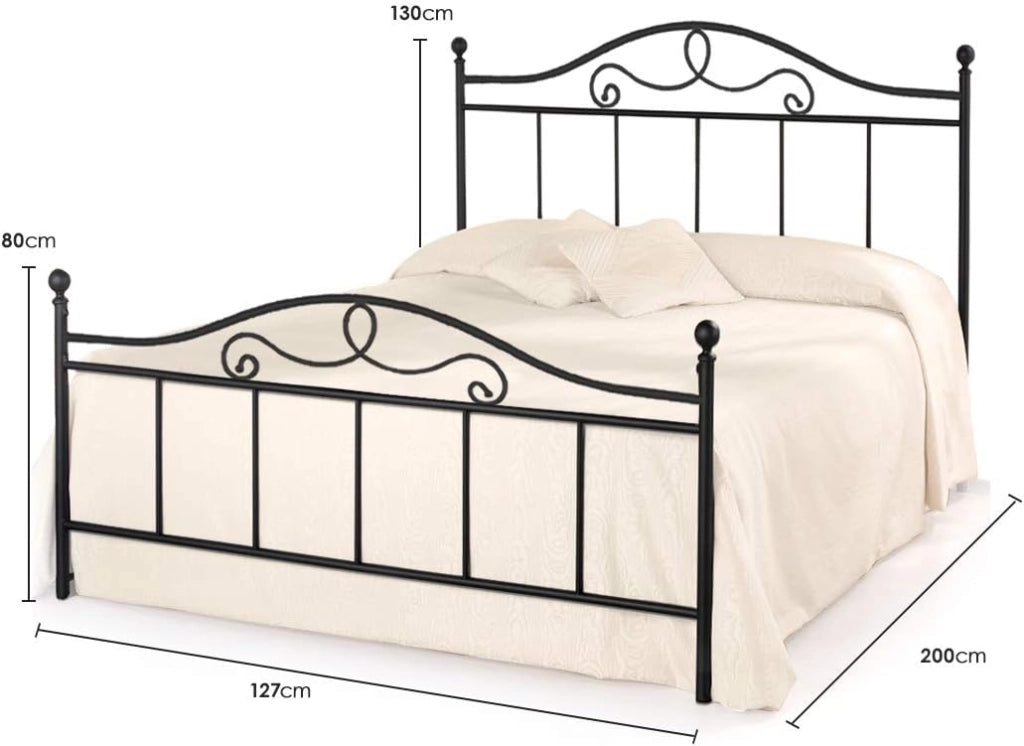 Letto in Ferro Battuto Moderno una piazza e mezza MALTA cm 120x190 Artigianale colore Verde