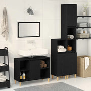 Set di mobili per il bagno 3 pcs Nero Legno multistrato 3332584