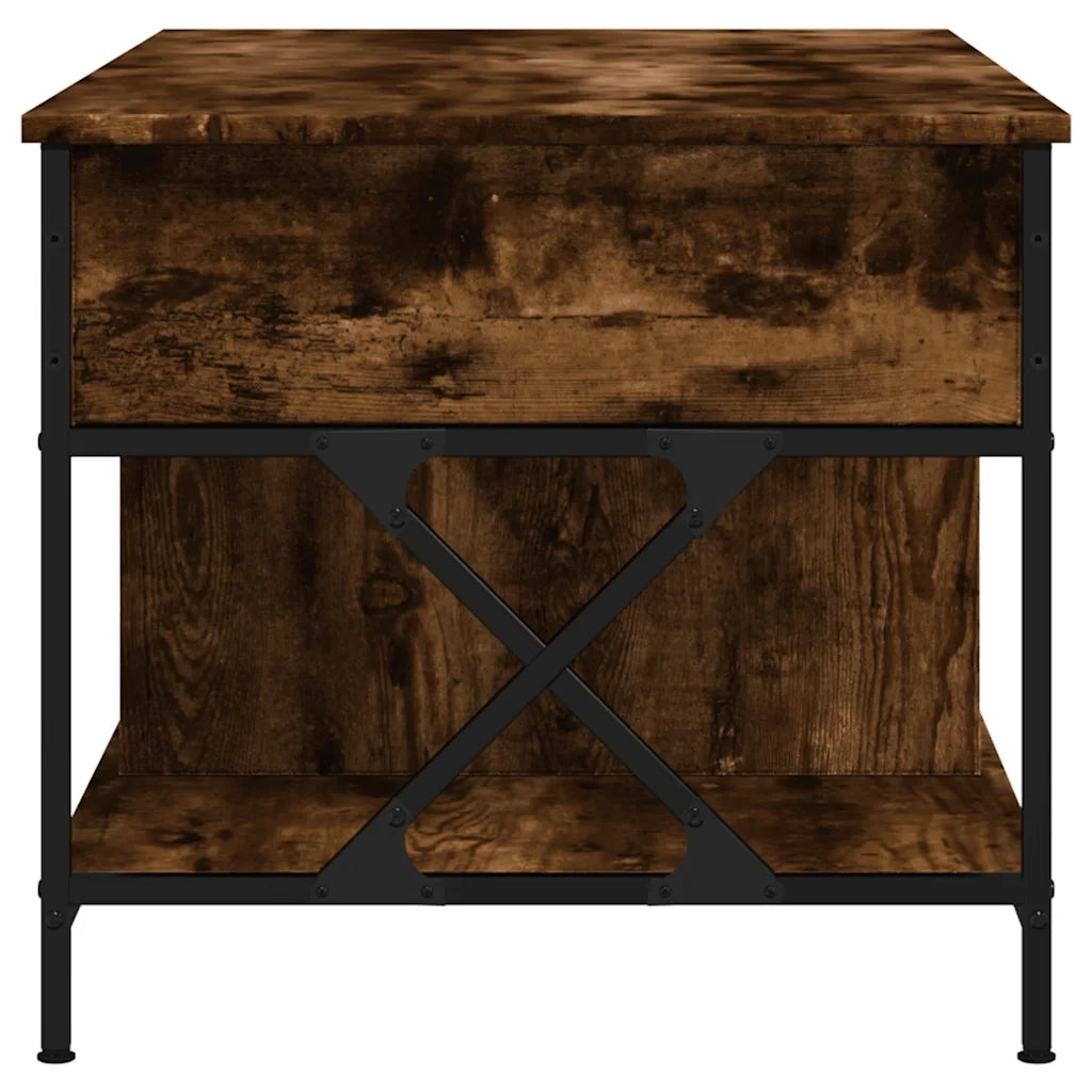 Tavolino Salotto-Tavolino da soggiorno-Tavolo Rovere Fumo 100x55x50 cm Multistrato e Metallo