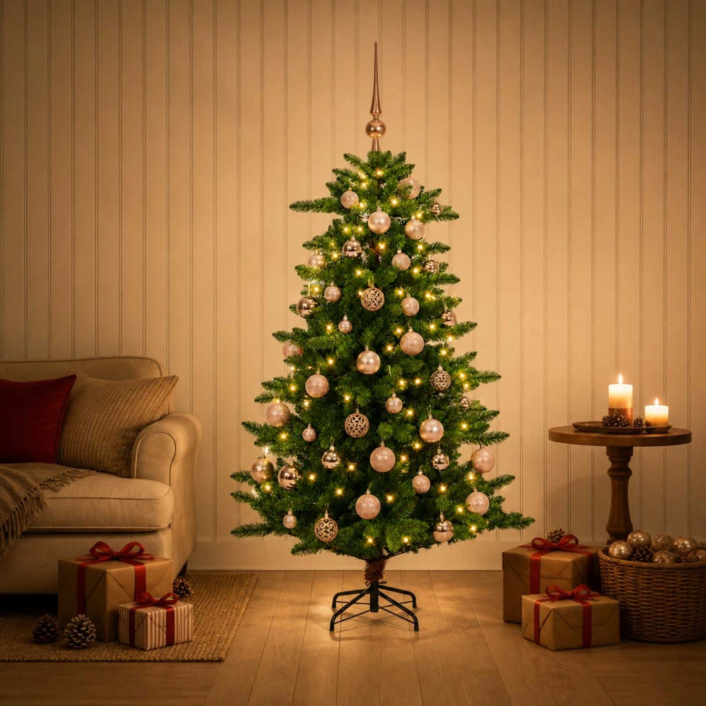 Albero di Natale Artificiale con Palline 150 cm 150 LED 3461376
