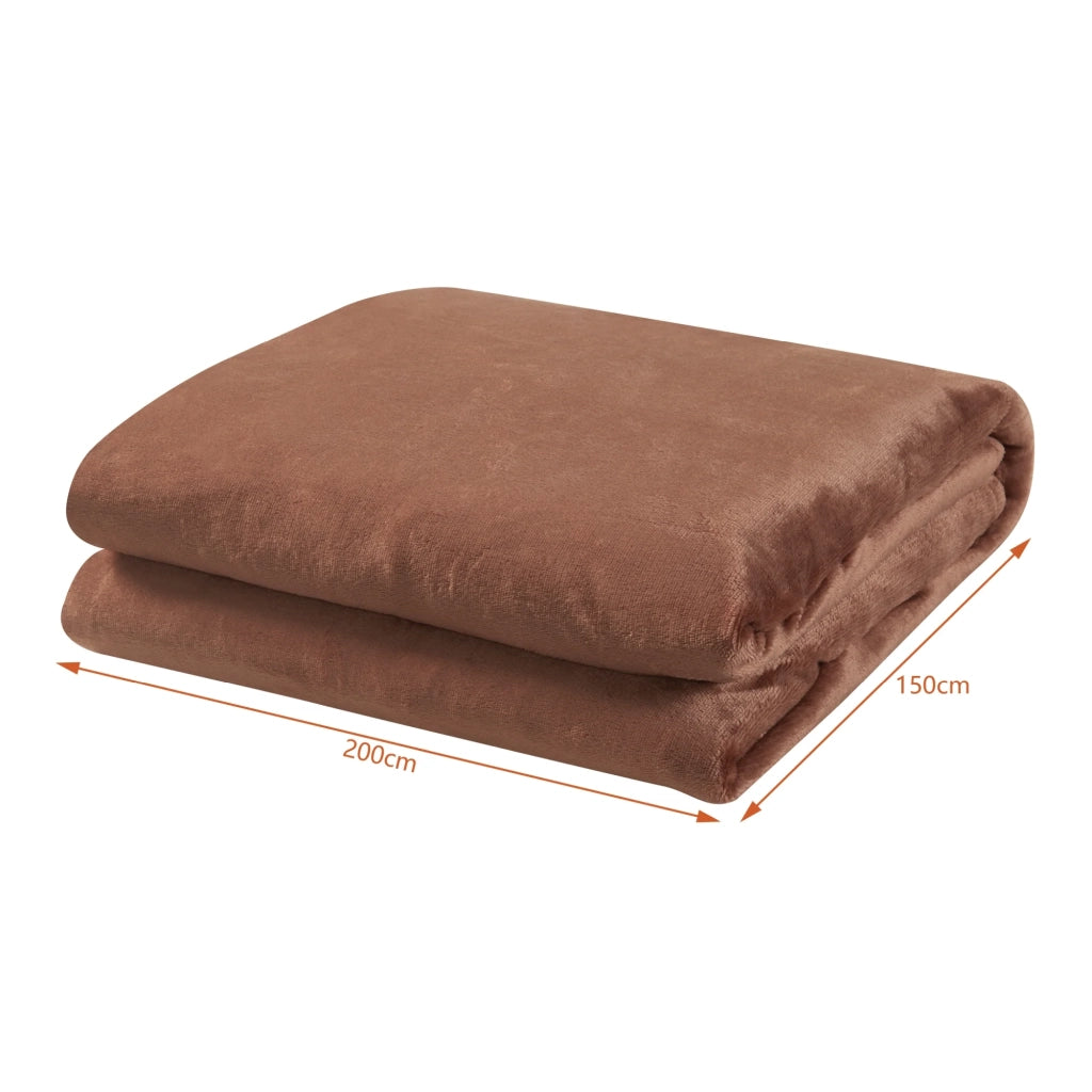 Coperta elettrica riscaldata 120 watt camera da letto 200 x 150 cm marrone 03_0009337