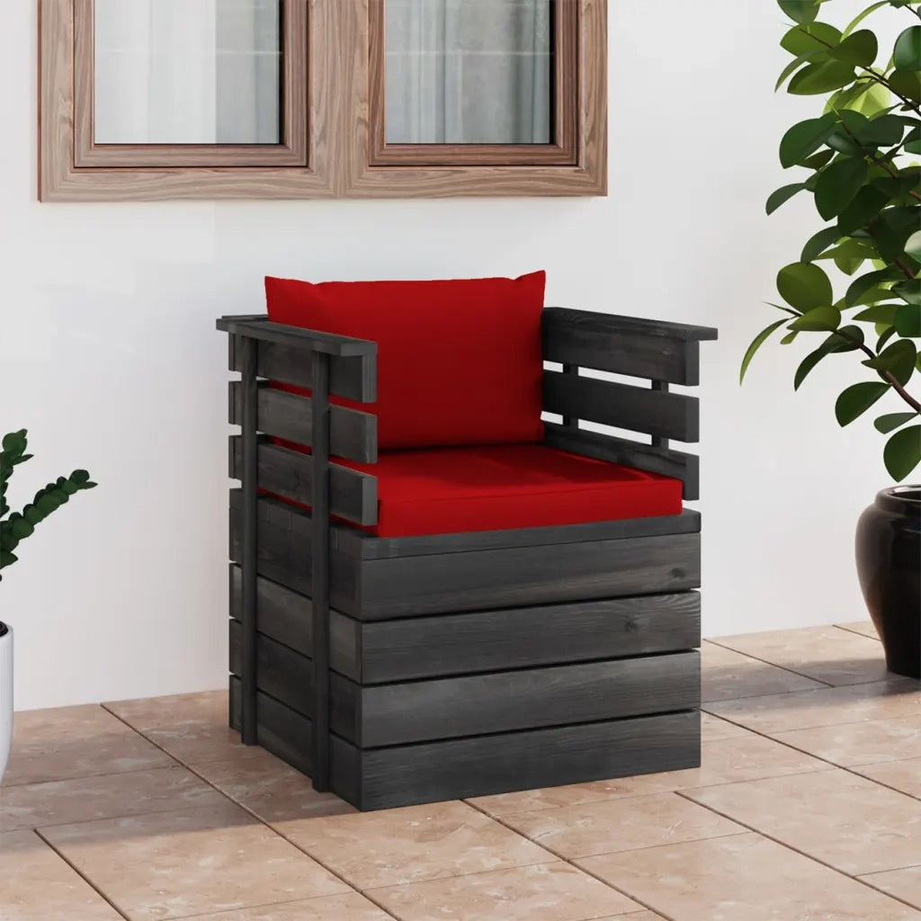 Poltrona da Giardino con Cuscini in Legno di Pinocod mxl 120430