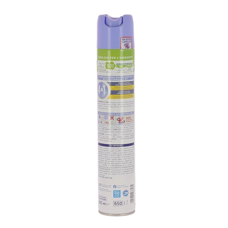 EMULSIO SPRAY MANGIA POLVERE 400 ML FIORDI LOTO E COTONE OKY