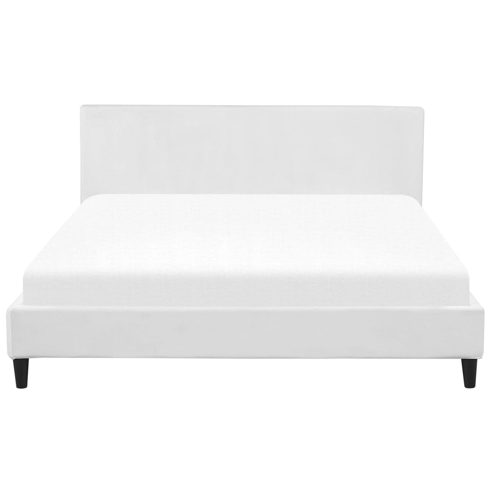 Letto a pannello EU Super King Size 180x200 cm con struttura a doghe in velluto bianco Contemporaneo