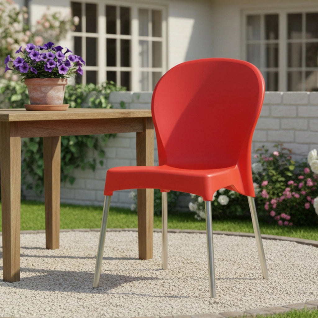 Linder, Sedia da Esterno una Sedia Made in Italy, Rosso
