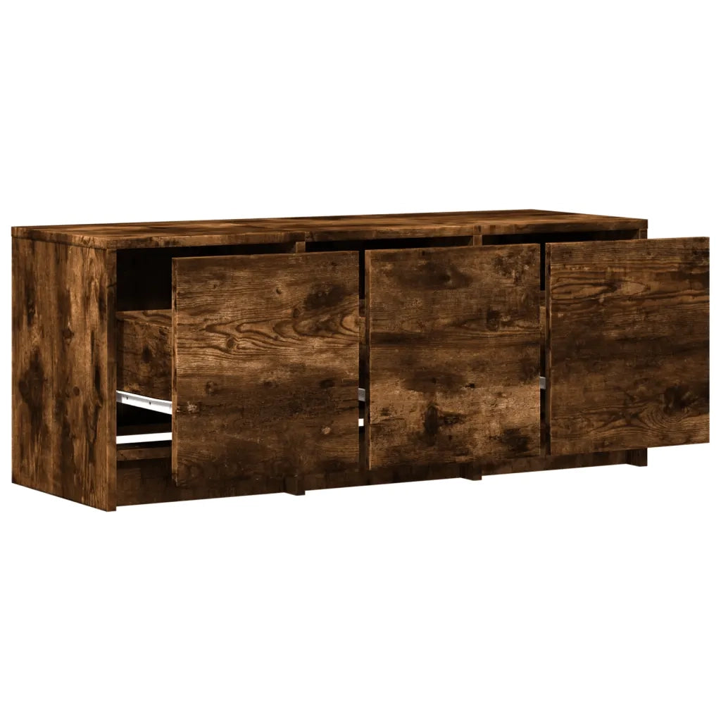Mobile Porta TV con LED Rovere Fumo 97x34x40 cm in Truciolato