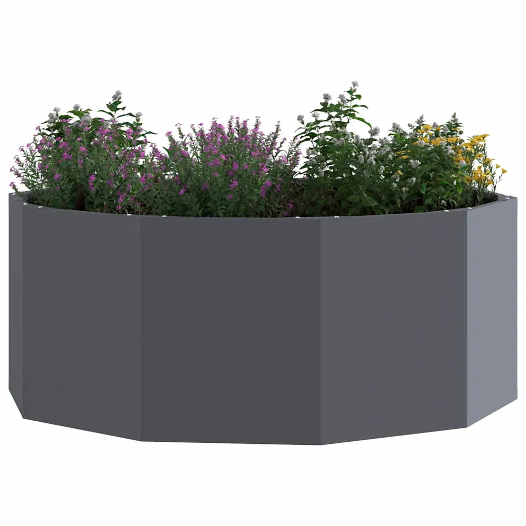 Fioriera-Vaso-Contenitore per Piante Antracite 90 x 90 x 35 cm Acciaio