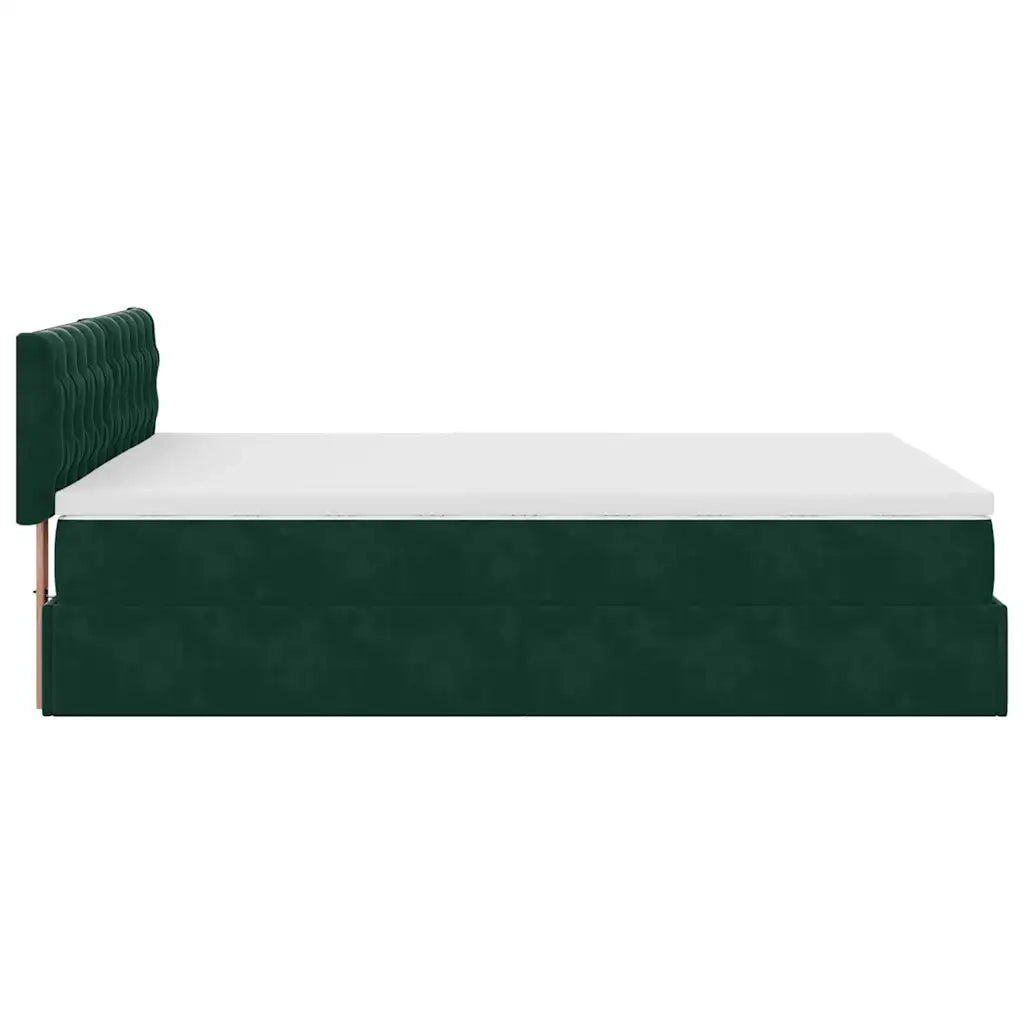 Struttura Letto Pouf con Materasso 140x190 cm in Velluto 3312695