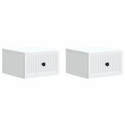 Mobiletto da notte a muro 2 pcs Bianco 33 x 34,5 x 20 cm